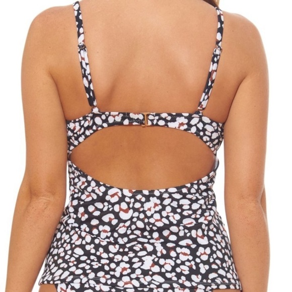 JESSICA Simpson Leopard Tankini Swim Top Size L - Picture 2 of 4
